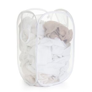 Mainstays White Pop-up Mesh Hamper 13" x 13" x 21"